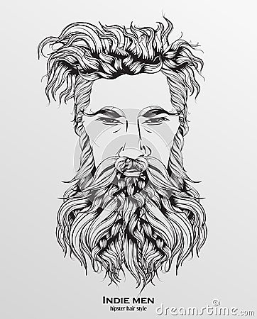 indie men hipster hair style Stock Photo