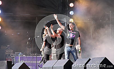 Indie / rock band Ash on stage Editorial Stock Photo