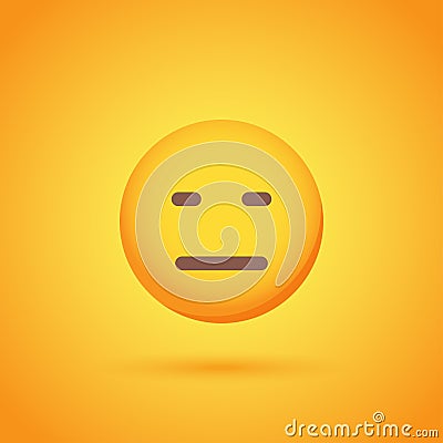 Indifference emoticon smile icon with shadow for social network design Vector Illustration