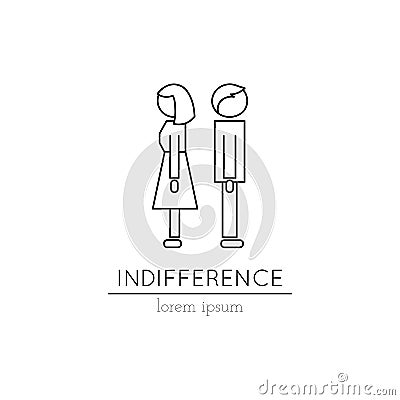 Indifference line icon Vector Illustration