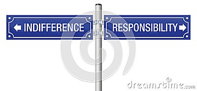 Indifference Responsibility Signpost Vector Illustration