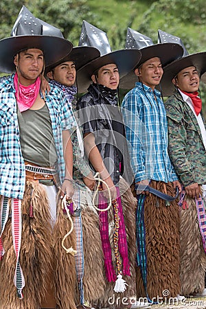 Indigenous dancers posing outdoors Editorial Stock Photo