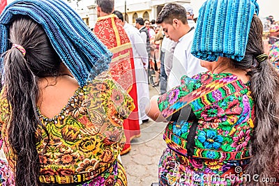Indigenous Maya women dressed in traditonal costume, Guatemala Editorial Stock Photo
