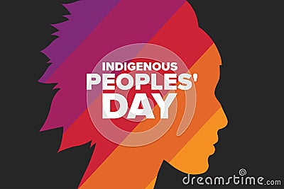 Indigenous Peoples Day. Holiday concept. Template for background, banner, card, poster with text inscription. Vector Vector Illustration