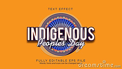 Indigenous Peoples Day Text Effect Font Type Vector Simple Logo Background Stock Photo