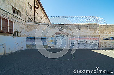 Indigenous prisoner art Fremantle Prison, Western Australia Stock Photo