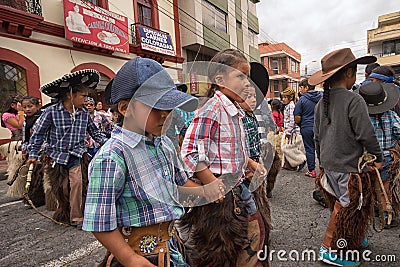 Indigenous quichua children in Ecuador Editorial Stock Photo