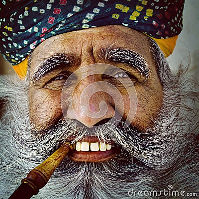 Indigenous Senior Indian Man Looking at the Camera Concept Editorial Stock Photo