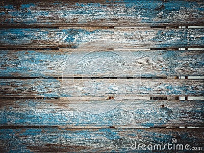Indigo blue wooden planks background. Colourful fence deteriorated by time. Stock Photo