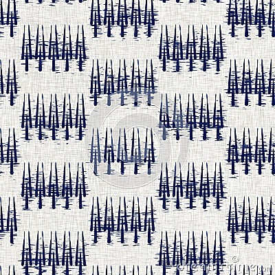 Indigo dyed fabric leaf pattern texture. Seamless textile fashion cloth dye resist all over print. Japanese kimono block Stock Photo