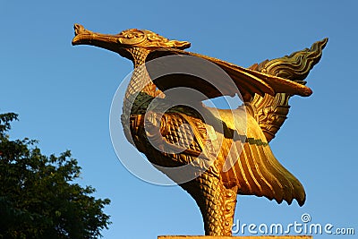 Indigo golden statue Stock Photo