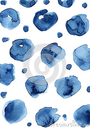 Indigo navy blue pattern abstract grunge and splash watercolor beautiful shibori tie dye paint Texture decoration on white Stock Photo