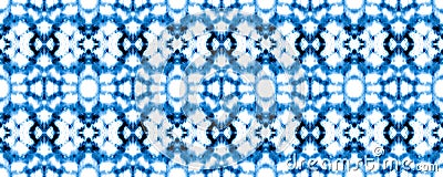 Indigo Seamless Batik. Tie Dye Pattern. Peruvian Stock Photo