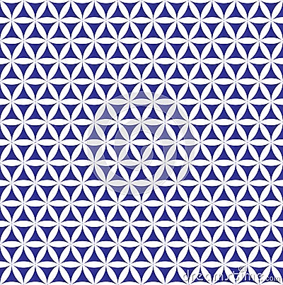 Indigo seamless flower of life pattern - sacred geometry background - most magical pattern on the world Vector Illustration