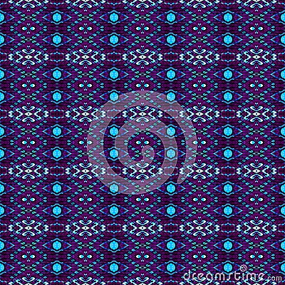 Indigo seamless portuguese ethnic tiles azulejos Blue ikat spanish tile pattern. Italian majolica. Mexican puebla talavera. Stock Photo