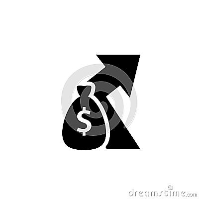 Indirect cost silhouette icon. Vector Illustration