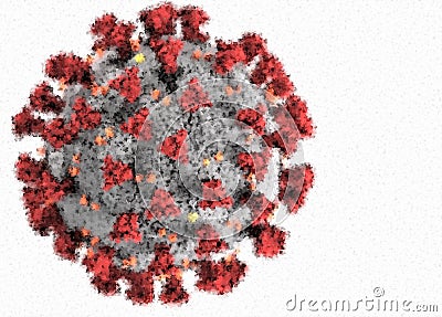 Indistinct View of Severe Acute Respiratory Coronavirus 2 SARS-CoV-2 Denoting Its Elusive Character Stock Photo