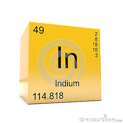 Indium chemical element symbol from periodic table Stock Photo