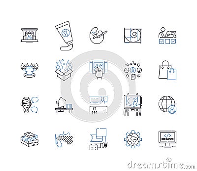 Individual business line icons collection. Entrepreneur, Self-starter, Visionary, Powerhouse, Innovator, Maverick Vector Illustration
