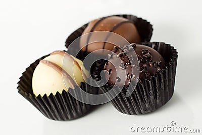 Individual handmade truffles Stock Photo