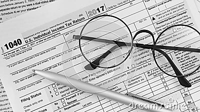 Individual income tax return Editorial Stock Photo