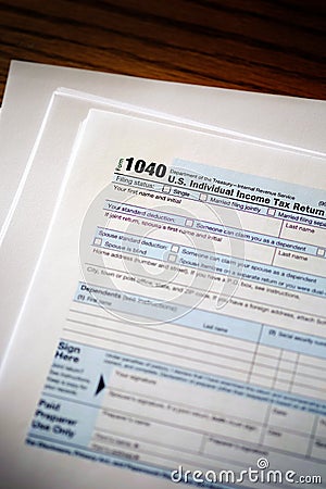 Individual Income Taxes 1040 Form Editorial Stock Photo