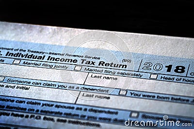 Individual Income Taxes 1040 Form Editorial Stock Photo