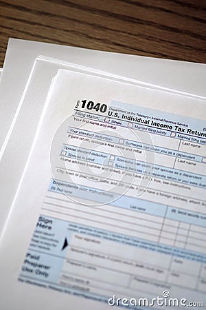 Individual Income Taxes 1040 Form Editorial Stock Photo
