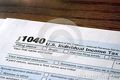 Individual Income Taxes 1040 Form Editorial Stock Photo