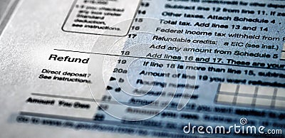 Individual Income Taxes 1040 Form For Refund Stock Photo