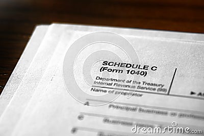 Individual Income Taxes Schedule C Stock Photo