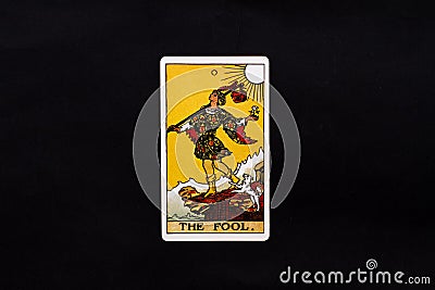 The fool major arcana tarot card Stock Photo