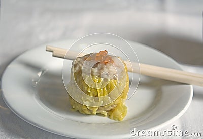 Individual piece of dim sum on a plate Stock Photo