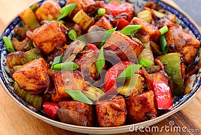 Indo-Chinese starter -Chilli Paneer Stock Photo