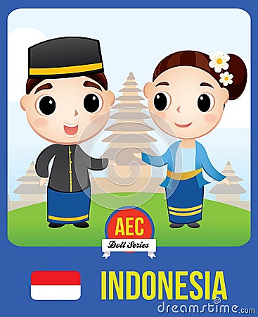 Indonesia AEC doll Vector Illustration