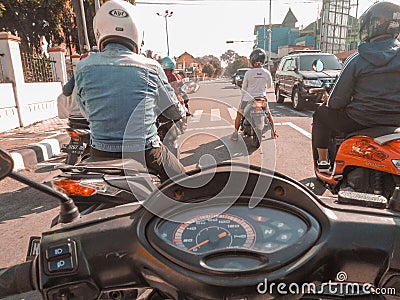 Indonesia bussy traffic Editorial Stock Photo