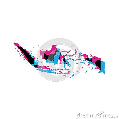 Indonesia country silhouette Vector Illustration