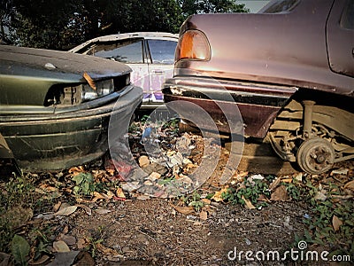 Used car garage in Indonesia Stock Photo