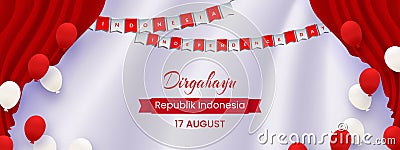Indonesia independence day banner Vector Illustration