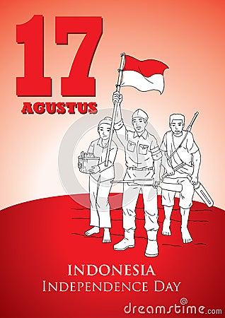 Indonesia Independence Day Vector Illustration