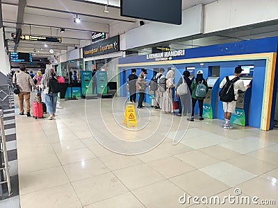 Indonesia Jakarta Friday 16 June 2023 Halim Perdanakusuma airport atmosphere and activity at the departure gate Editorial Stock Photo