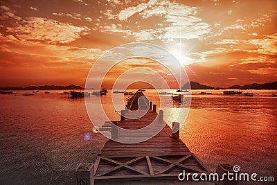 Indonesia, Lombok, Sunset Stock Photo