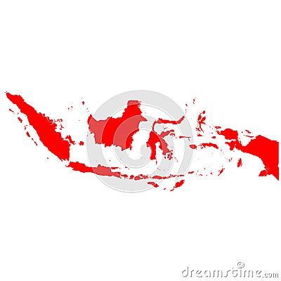 Indonesia map. Islands silhouette icon. Isolated Indonesia map. Vector illustration Cartoon Illustration