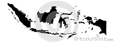 Indonesia map silhouette. Cartoon Illustration