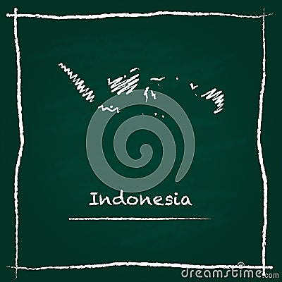 Indonesia outline vector map hand drawn with. Vector Illustration