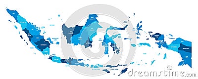 Indonesia political map of administrative divisions Vector Illustration