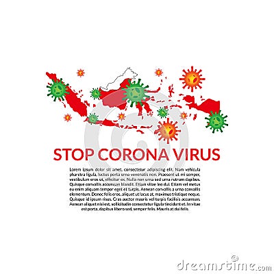 Indonesia stop corona virus vector illustration Vector Illustration