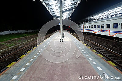 Indonesia train station Stock Photo