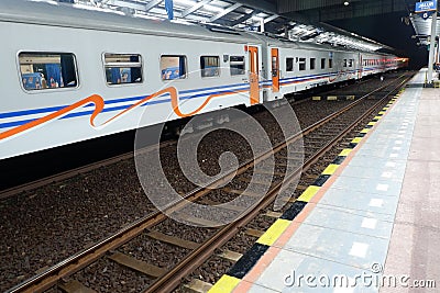 Indonesia train station Stock Photo