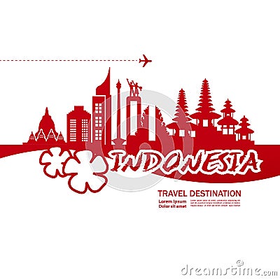 INDONESIA travel destination vector illustration. Vector Illustration